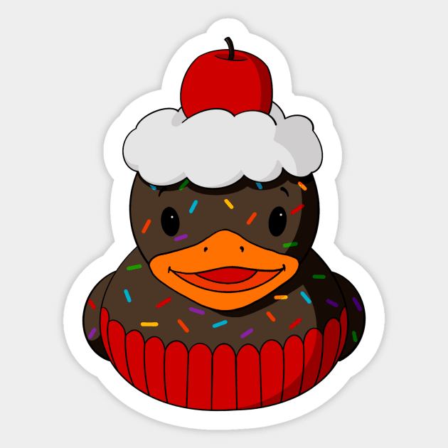 Cupcake Rubber Duck Sticker by Alisha Ober Designs